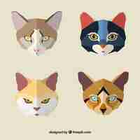 Free vector geometric cat faces