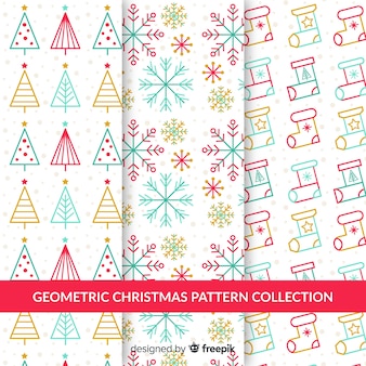 Geometric christmas pattern collection