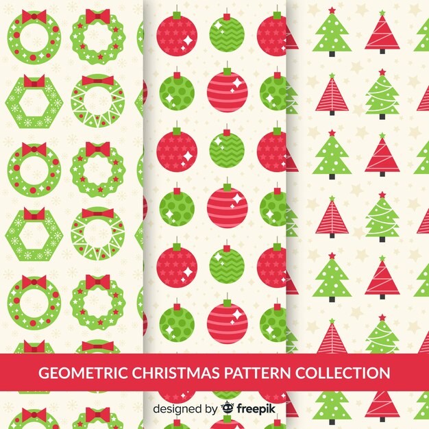 Geometric christmas pattern collection