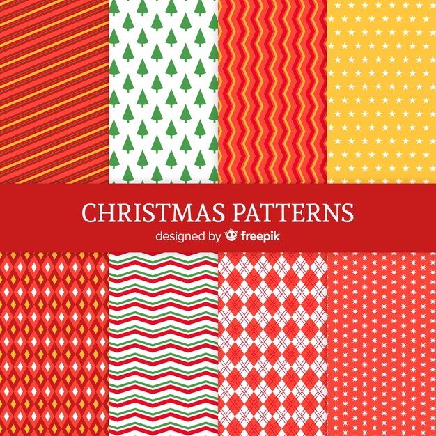 Geometric christmas pattern collection 