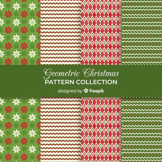 Geometric christmas pattern collection 