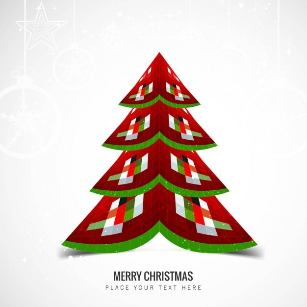 Geometric christmas tree in abstract design