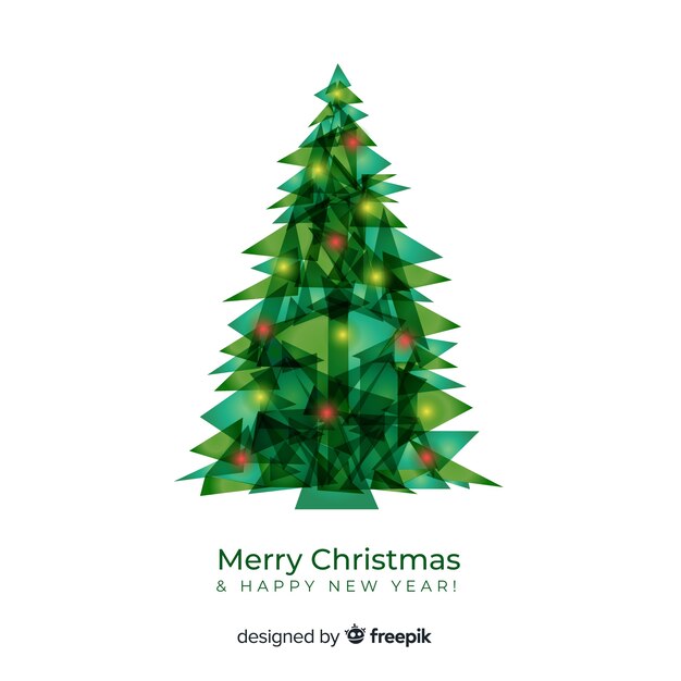 Geometric christmas tree background