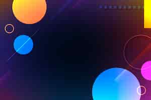 Vettore gratuito sfondo cerchio geometrico, sfondo del desktop con vettore multicolori
