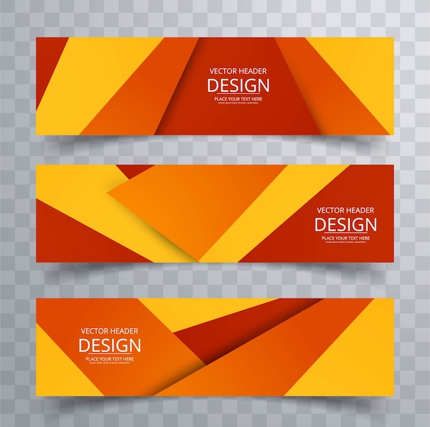 Free vector geometric colorful banners