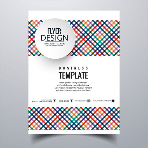 Free vector geometric colorful brochure with stripes