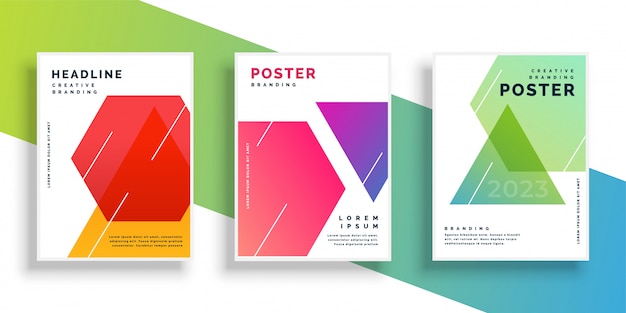 Free vector geometric colorful flyer design template