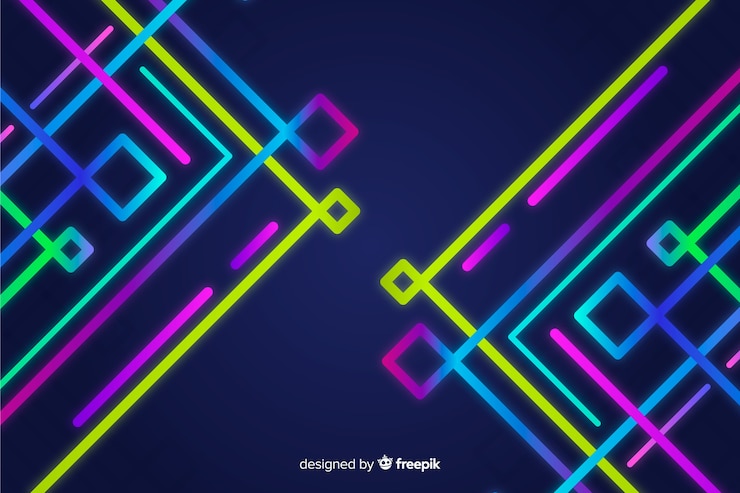 Free Vector geometric colorful neon shapes background