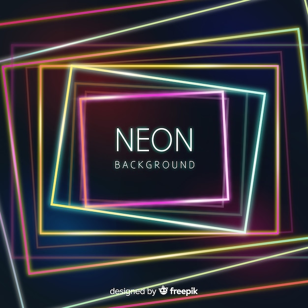 Free vector geometric colorful neon shapes background