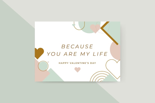 Free vector geometric colorful valentine's day cards