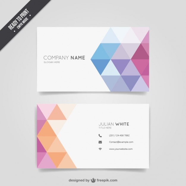 Geometric colourful business card