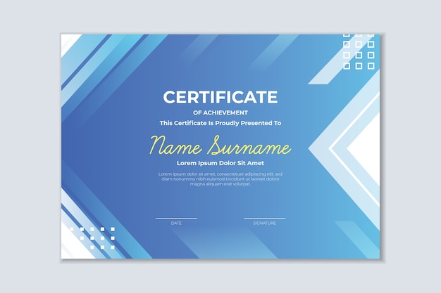 Geometric colourful certificate template