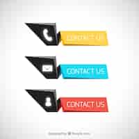 Free vector geometric contact buttons