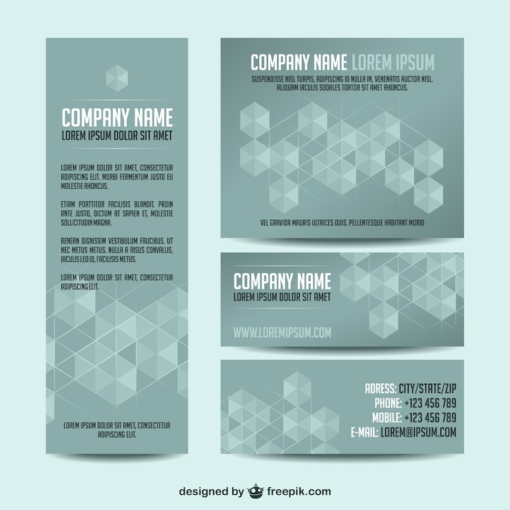 Free Vector geometric corporate identity pack