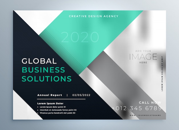 Free vector geometric corporate professional business brochure template