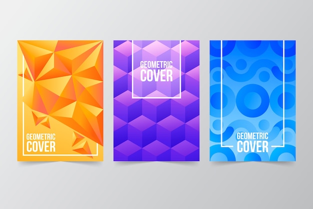 Free vector geometric cover collection abstract design