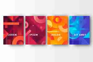 Free vector geometric cover collection style