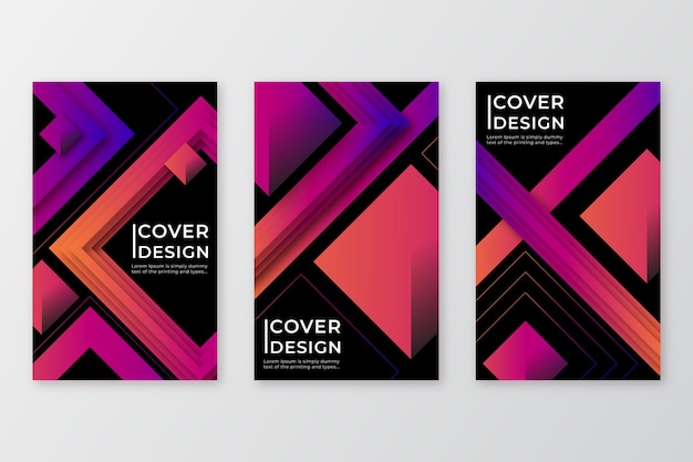 Geometric design gradient shapes covers