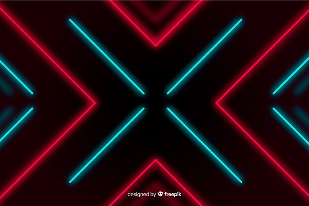 Geometric design with red lights background