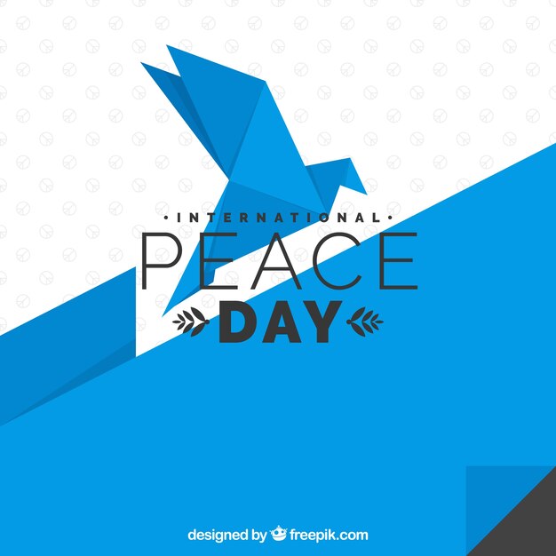 Геометрический голубь с плоским дизайном в мирный день