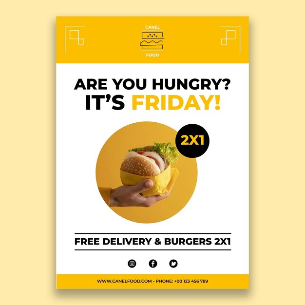 geometric duotone canel food poster