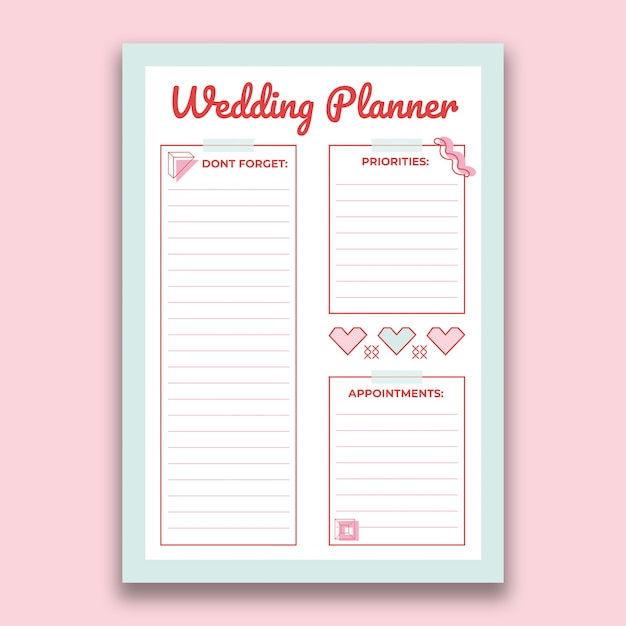 Free vector geometric duotone wedding planner