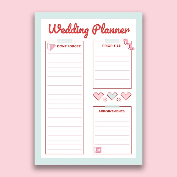 Free Vector geometric duotone wedding planner