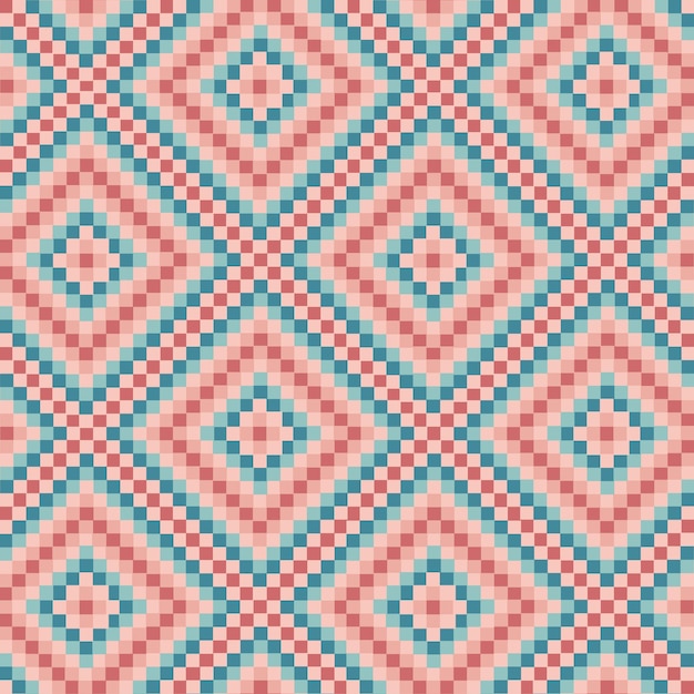 Free vector geometric elegant pattern in pixels style seamless editable pixelated texture