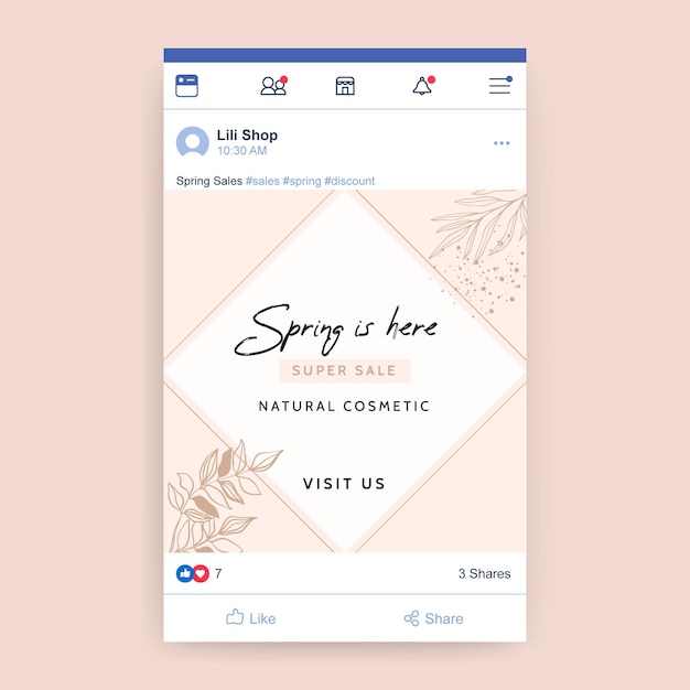 Geometric elegant spring facebook post