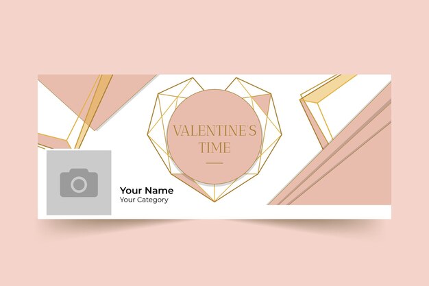 Geometric elegant valentine's day facebook cover