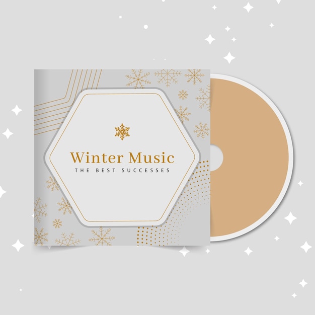 Free vector geometric elegant winter cd cover