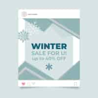 Free vector geometric elegant winter instagram post