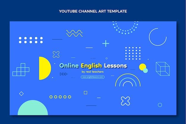 Vettore gratuito lezioni di inglese geometrico canale youtube art