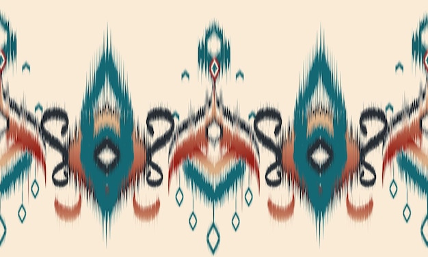 Geometric ethnic oriental ikat seamless pattern. Premium Vector