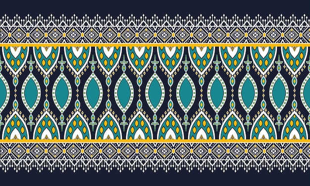 Geometric ethnic pattern.carpet,wallpaper,clothing,wrapping,batik,fabric,vector illustration embroidery style. Premium Vector