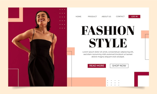 Free vector geometric fashion collection landing page