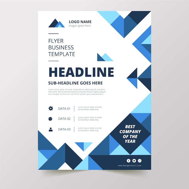 Free vector geometric flat abstract vertical business flyer template