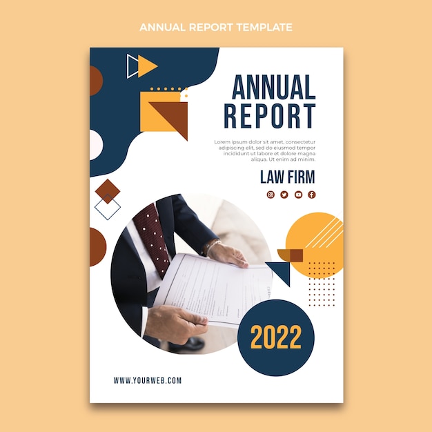 Free vector geometric flat design law firm annual report