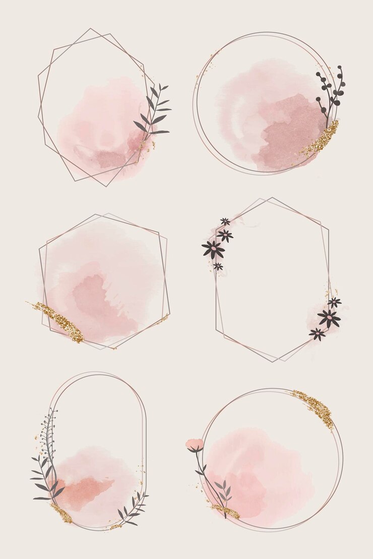 Free Vector geometric floral frame collection vector