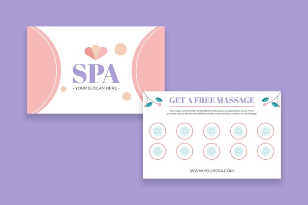 Geometric floral spa treatments loyalty card