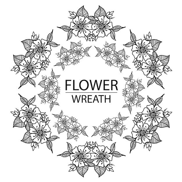 Free vector geometric flower wreath