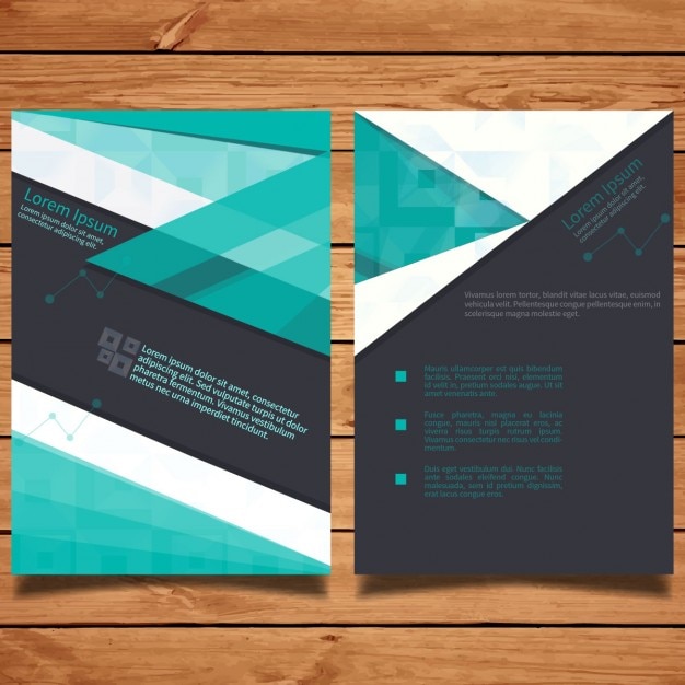 Free vector geometric flyer, blue color