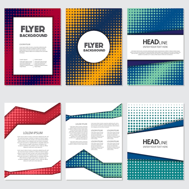 Free vector geometric flyer collection