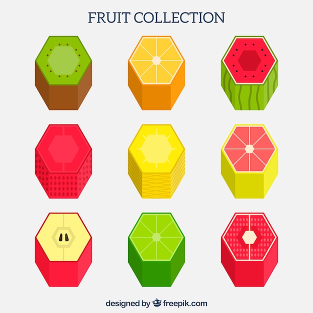 Vettore gratuito raccolta di frutta geometrica