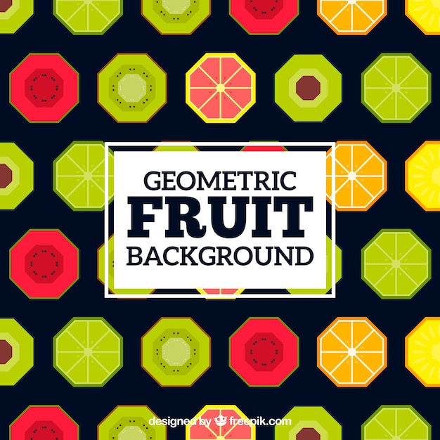 Vettore gratuito geometrico sfondo di frutta pattern