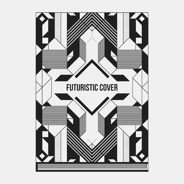 Free vector geometric futuristic cover design