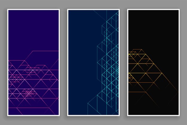 Geometric futuristic vertical banners set