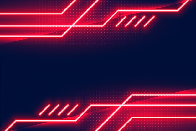 Free vector geometric glowing red neon lights background design