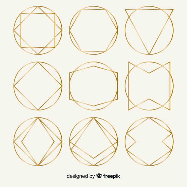 Geometric gold frame pack