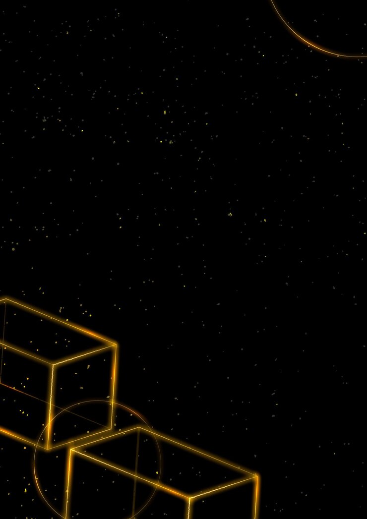 무료 Vector 기하학적 골드 네온 3d 입방체 배경 벡터